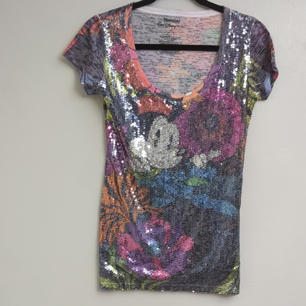 Disneyland Sequined Multi Color Tee